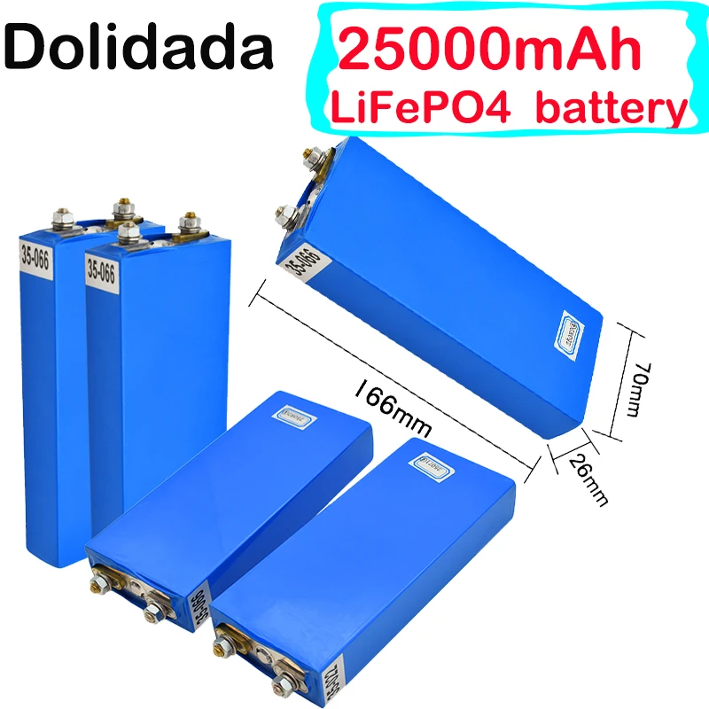 

3.2V 25Ah LiFePO4 Batterij Cell 25000Mah Lithium-ijzerfosfaat Diepe Cycli Voor Diy 12V 24V 36V 48V Zonne-energie Ups Power