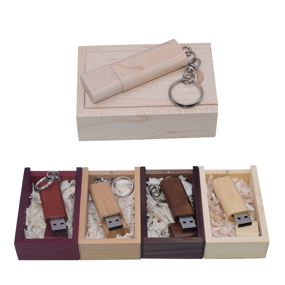 

Usb-флеш-накопитель деревянный с коробкой, 128/64/32/16/8/4 ГБ