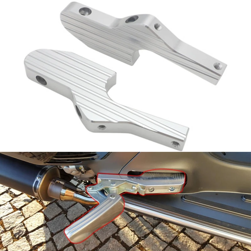 Scooter Foot Rests Passenger Foot Pegs Extensions Extended Footpegs for Vespa GT GTS GTV 60 125 150 200 250 300 300Ie