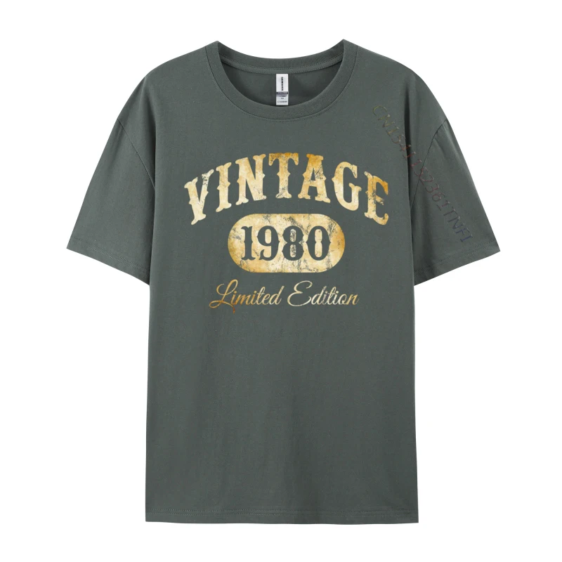 Vintage Made In 1980 Classic 44th T-shirts Birthday Plain Simple Style Comfortable Tshirts Autumn Camisa Cotton Tops Tees