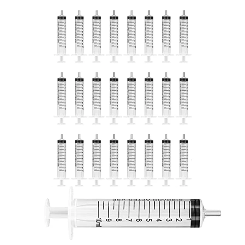 

40Pack 10Ml/Cc Plastic Syringe With Measurement For Scientific Labs, Measuring Liquids, Feeding Pets