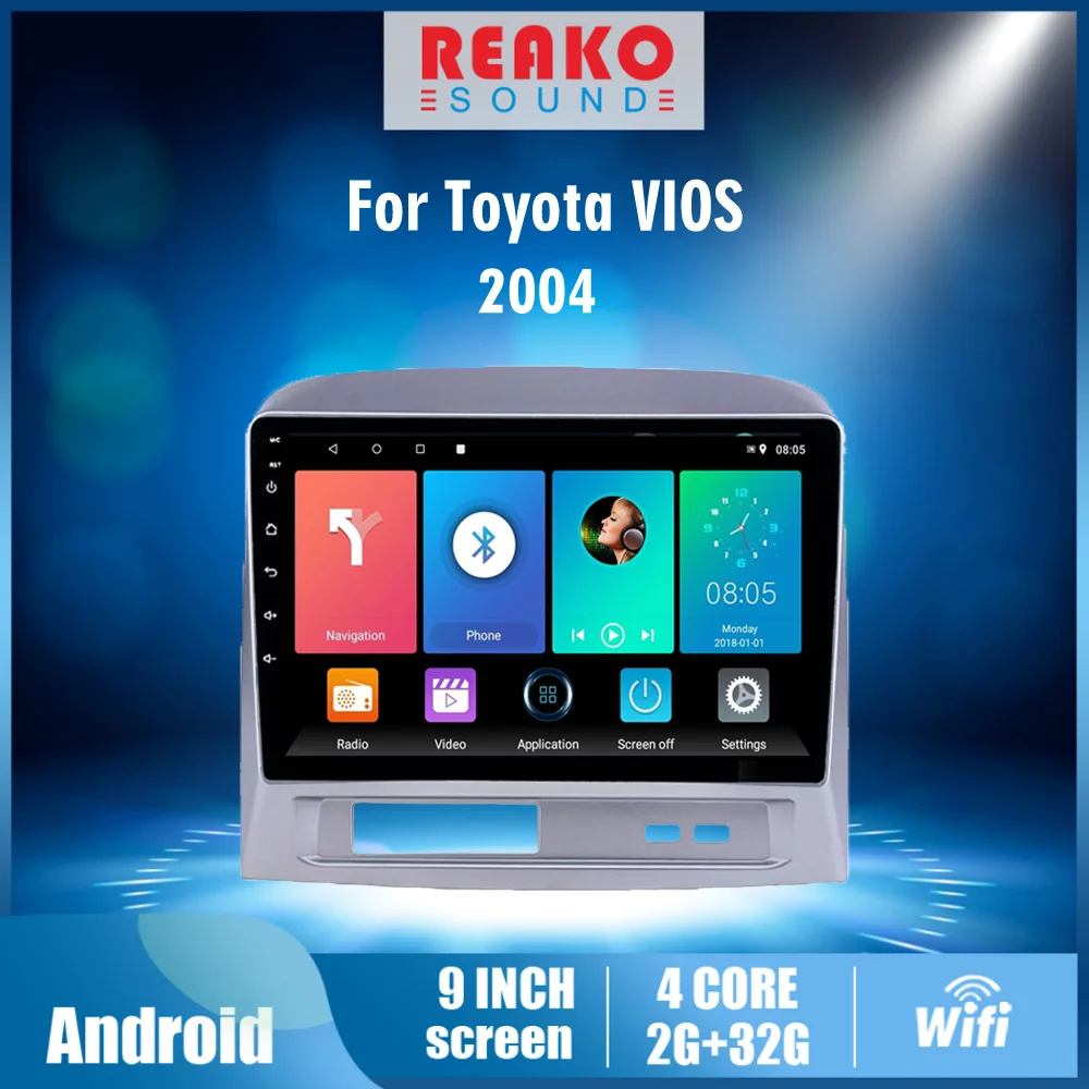 

Автомагнитола для Toyota VIOS 2004, 2 DIN, 9 дюймов, Android, 4G, Авторадио, мультимедийная система, GPS-навигация, Авторадио, головное устройство, Wi-Fi, FM