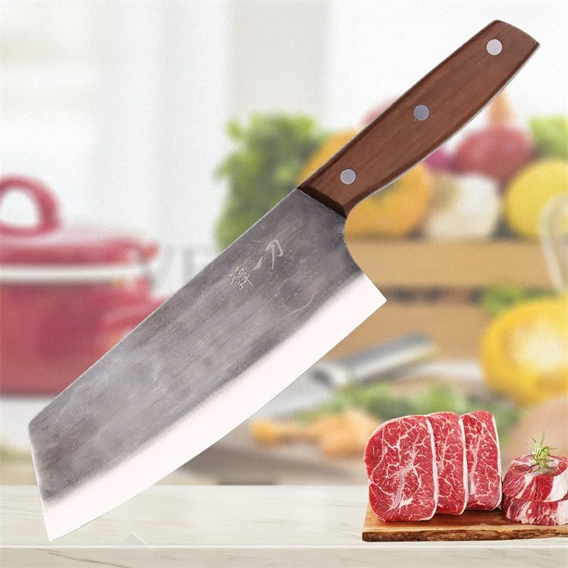 

Forged Kitchen Knives Hammered Stainless Steel Household Meat Vegetable Slicing Knifes Cooking Cleaver Chef's Knives