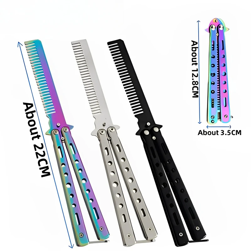 Складная расческа из нержавеющей стали тренировочная расческа-бабочка для