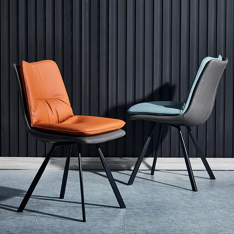 

Nordic Luxury Dining Chairs Relaxing Creative Modern Simple Dining Chair Leather Backrest Household Muebles Balcony Furniture