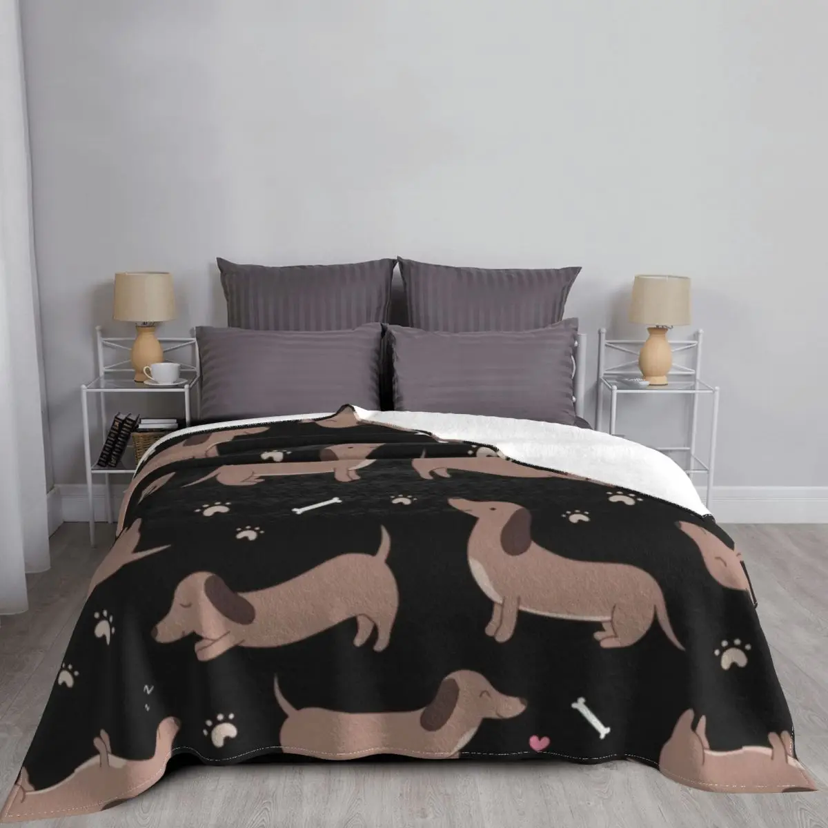 Милое одеяло с таксой для любителей собак плюшевые прочные настраиваемые пледы