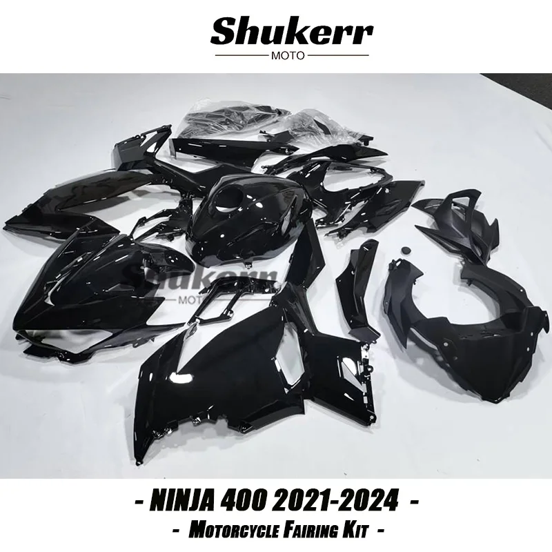 Фото Полный комплект обтекателей для мотоцикла Shukerr Moto Abs, подходит для Kawasaki Ninja400 Ex400 2018 2019 2020 2021 2022 2023, черный №2