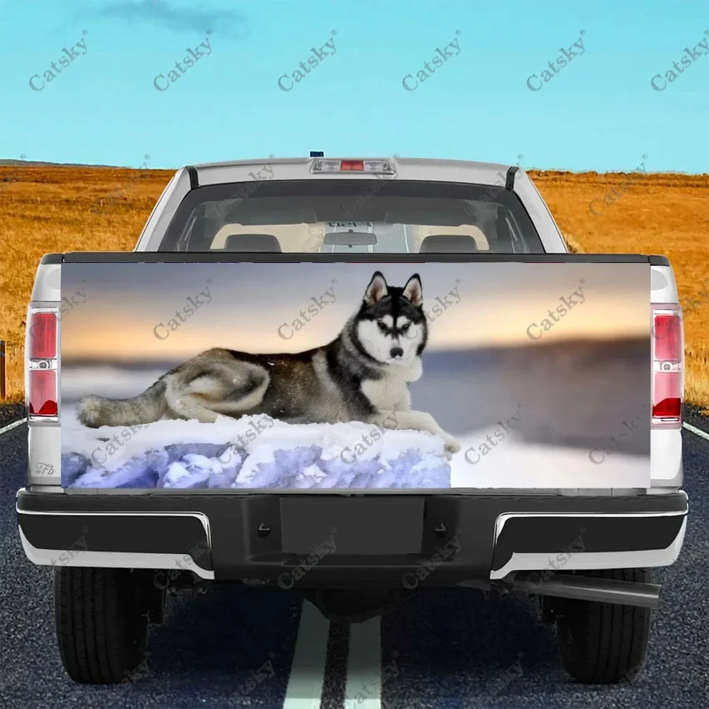 Greture Husky Dog Автомобильный Хвост Багажник Защита Vinly Wrap Наклейка на капот