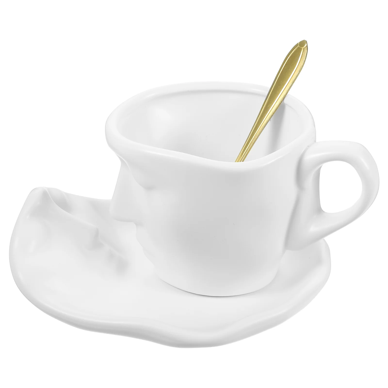 

1 Set of Kissing Mug Set Coffee Cup Milk Mug Ceramic Drinks Mug Beverage Cup with Saucer
