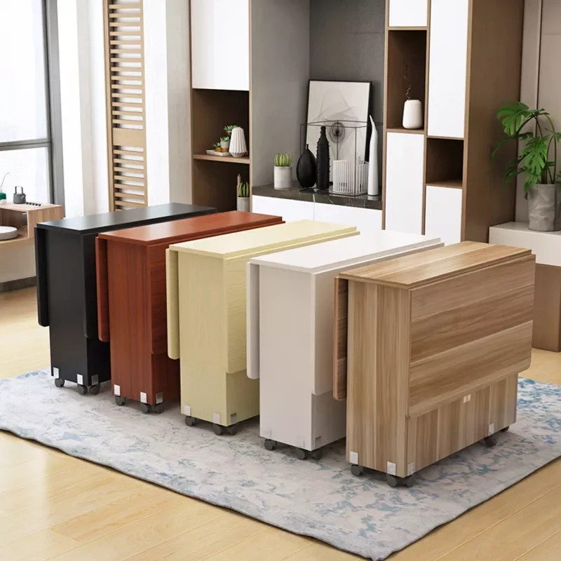 

Новый креативный складной передвижной обеденный стол из массива дерева для гостиной кухни хранение вещей домашняя мебель Бесплатная доста...