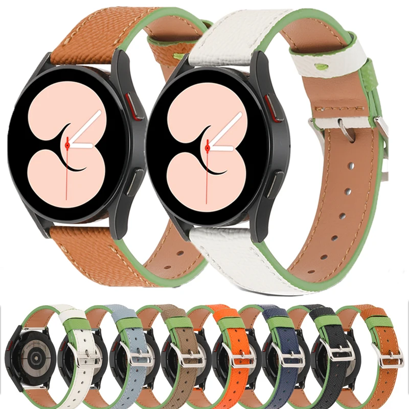 

Ремешок из натуральной кожи для Samsung Galaxy watch 4/classic/Active 2 46 мм/42 мм/40 мм/44 мм, браслет для Amazfit GTS 2/2e/3, 20 мм 22 мм