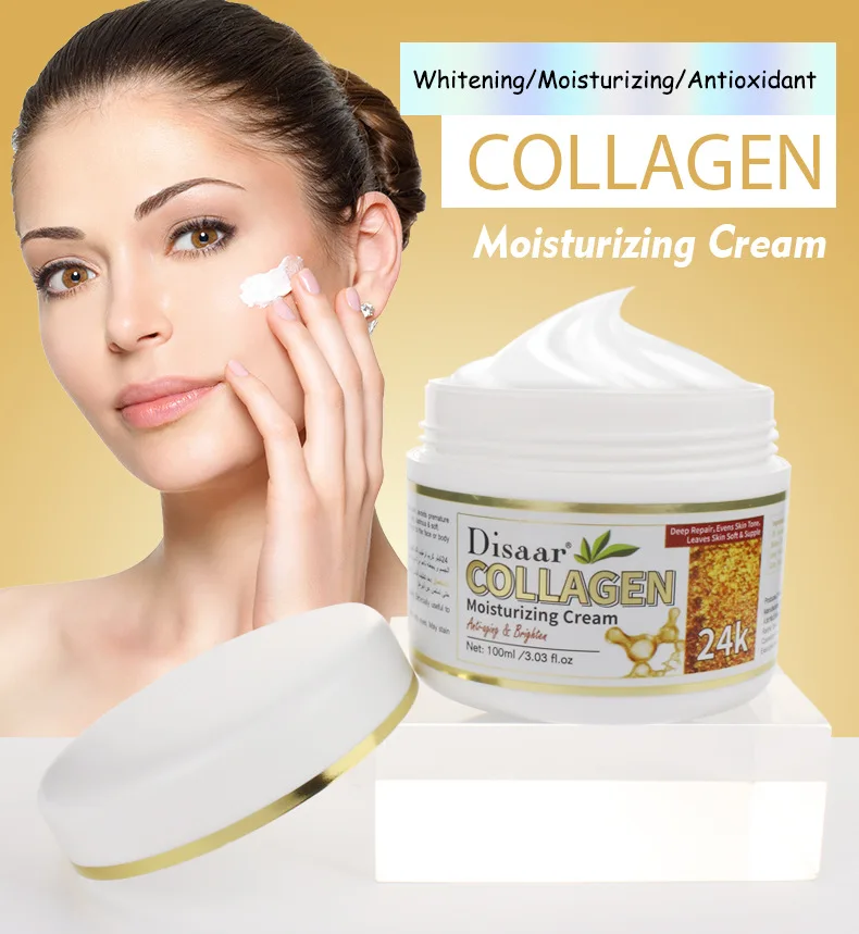 

Disaar 24K Collagen Cream Anti-Aging Brighten Hydrating Moisturizing Face Cream Smooth Fine Lines Firming Facial Skin Care 100ML