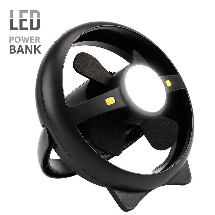 

Camping Tent USB Fan Light 10 LED Rechargeable Lantern Portable Bright Lamp Power Bank Function Hanging Fans Light