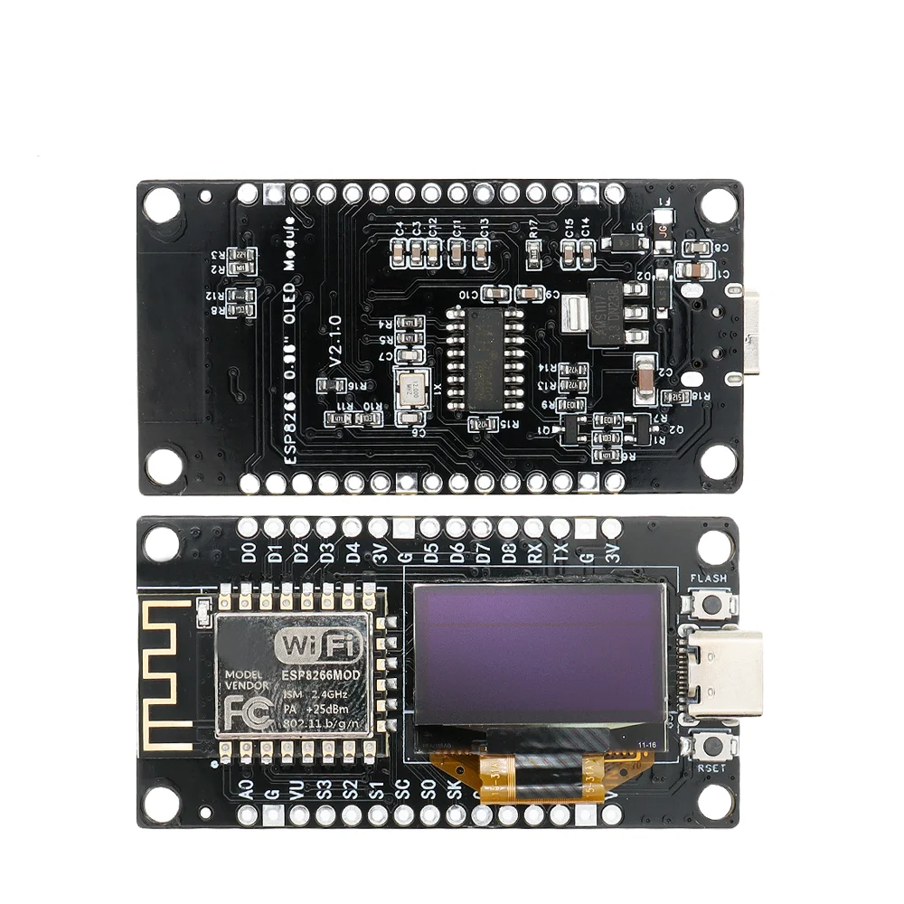 Фото Плата разработки NodeMCU ESP8266 V3 с 0,96-дюймовым OLED-дисплеем, модулем Wi-Fi CH340 ESP-12F, USB Type-C для IDE Micropython №3