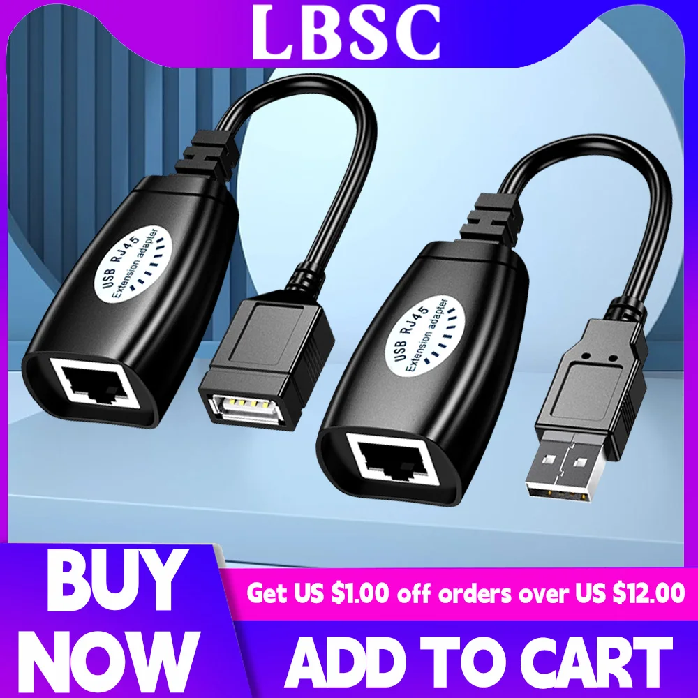Удлинитель кабеля с Usb Lan на Rj45, Сетевые Аксессуары черного цвета, патч-корд Cat5 Rj45 Cat6, 2 шт.