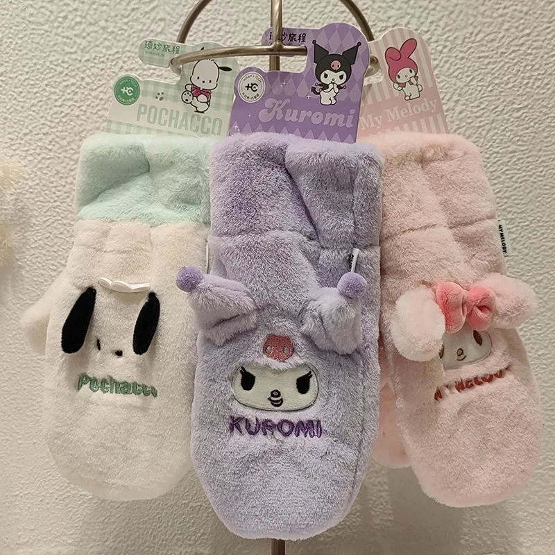 

Милые перчатки Sanrio, милые плюшевые и толстые утепленные варежки для взрослых, велосипедные перчатки, рождественский подарок для девочек