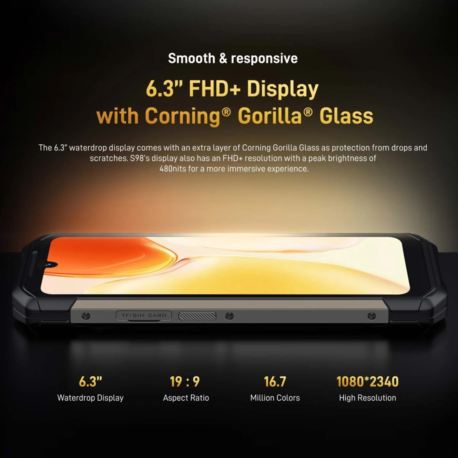 DOOGEE S98 смартфон с 5 5-дюймовым дисплеем восьмиядерным процессором Helio G96 ОЗУ 8 Гб ПЗУ