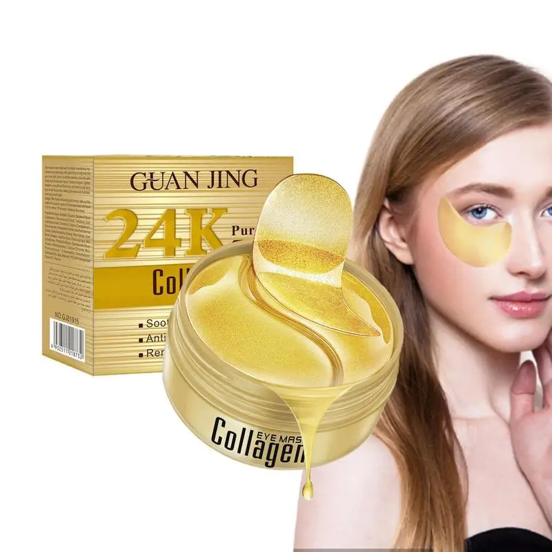 

60pcs Collagen Eye Patches 24K Gold Eye Patch Hyaluronic Acid Eye Masque Remove Dark Circles Moisturizing Skin Care