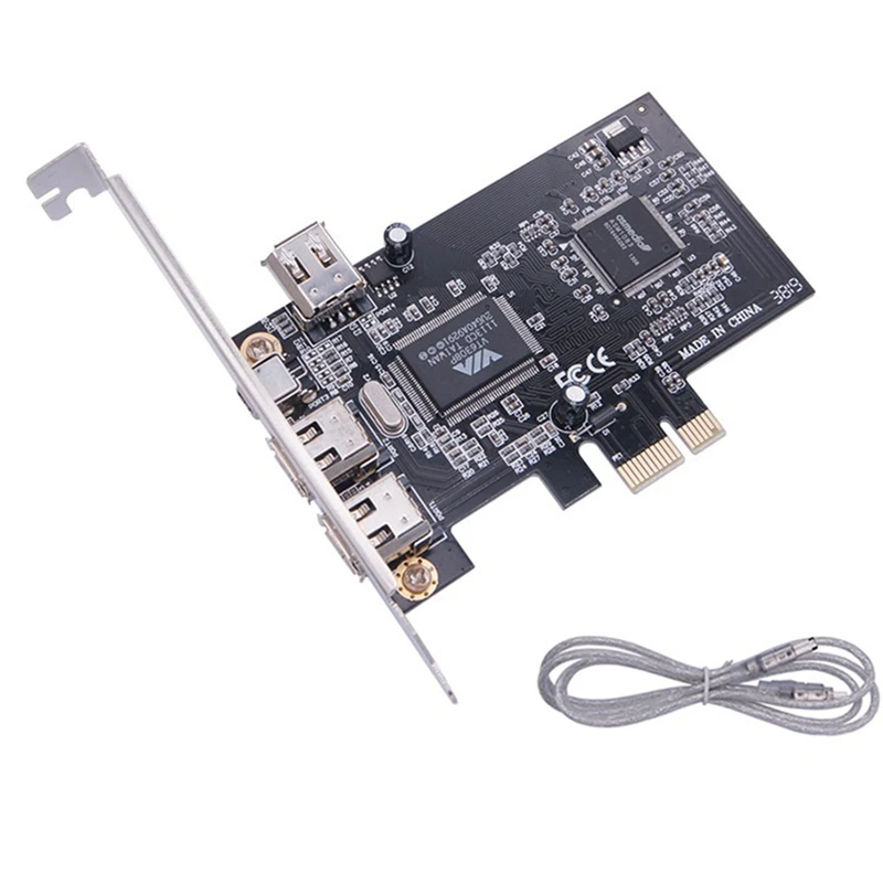 

PCI-E до 1394A карты, PCI-E 1,0 X1 до IEEE 1394A 4-портовая карта Firewire, Поддержка порта 1440X108 0 разрешение, с кабелем 0,8 м 1394A