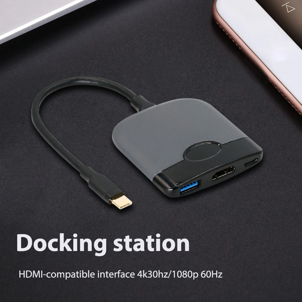 Умный дом USB Type C Hub3-in-1 USB 3,0 4K высокочеткий видеоинтерфейс с поддержкой быстрой зарядки PD и быстрой передачи данных Умный дом USB Type C Hub3-in-1 USB 3,0 4K высокочеткий видеоинтерфейс с поддержкой быстрой зарядки PD и быстрой передачи данных