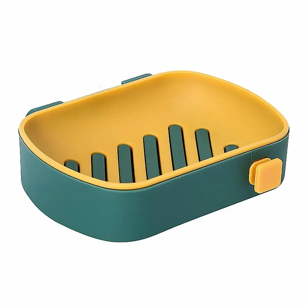 

Wall-mounted Soap Dish Box Free Punching 2-layer Drain Tray Holder Storage Rack for Bathroom Toilet