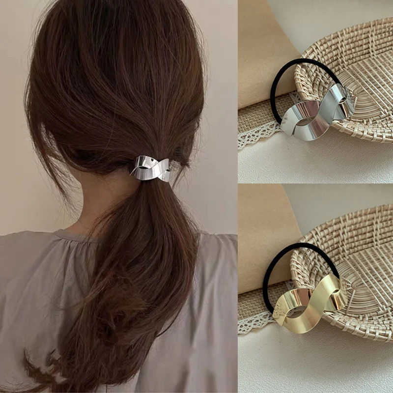 

1PC Korean Fashion Sexy Women Cross Wavy Hair Rope Headband Lady Elastic Ponytail Holder Party Hairband Metal Hair Accessories