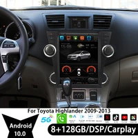 8g128g for toyota highlander 2009 2013 tesla screen car radio multimedia player auto gps navigation dvd 2 din android10 carplay