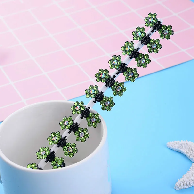 12 Pcs Butterfly Diamond Plum Hair Clips Mini Hairpin Small Flowers Hair Clip Bangs for Children Crystal Girls Hair Accessories images - 6