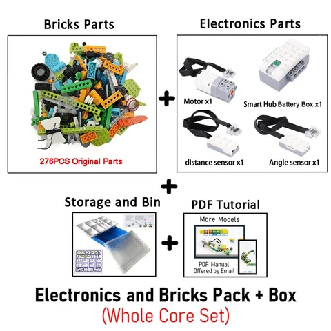 45300 Новые высокотехнологичные детали WeDo 2.0, робототехника, строительный сердечник, набор строительных блоков, совместимых с WeDo 3,0, развивающие игрушки «сделай сам»