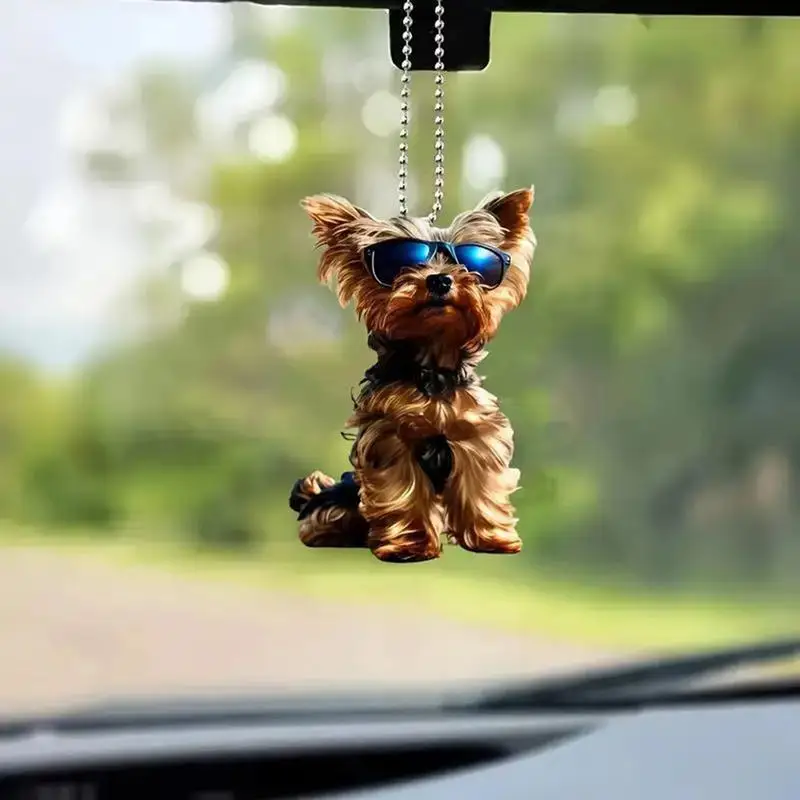 

Автомобильный орнамент для собаки, 2D акриловый автомобильный зеркальный орнамент, милый орнамент, автомобильный кулон для сумки, гостиной, спальни