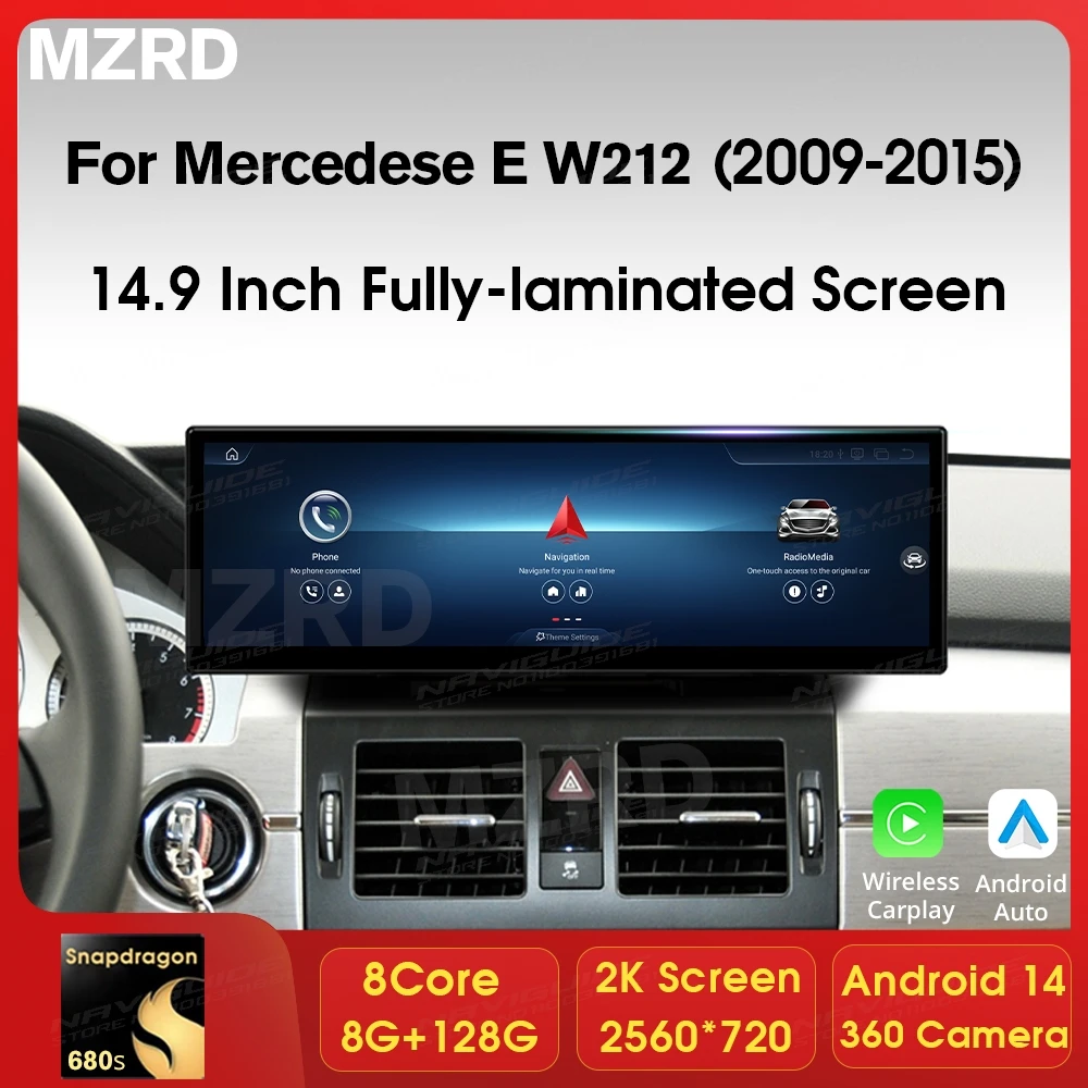 MZRD 14 9 дюйма Android для Mercedes E Class W212 LHD NTG 4 0 5 беспроводной Carplay автоматический