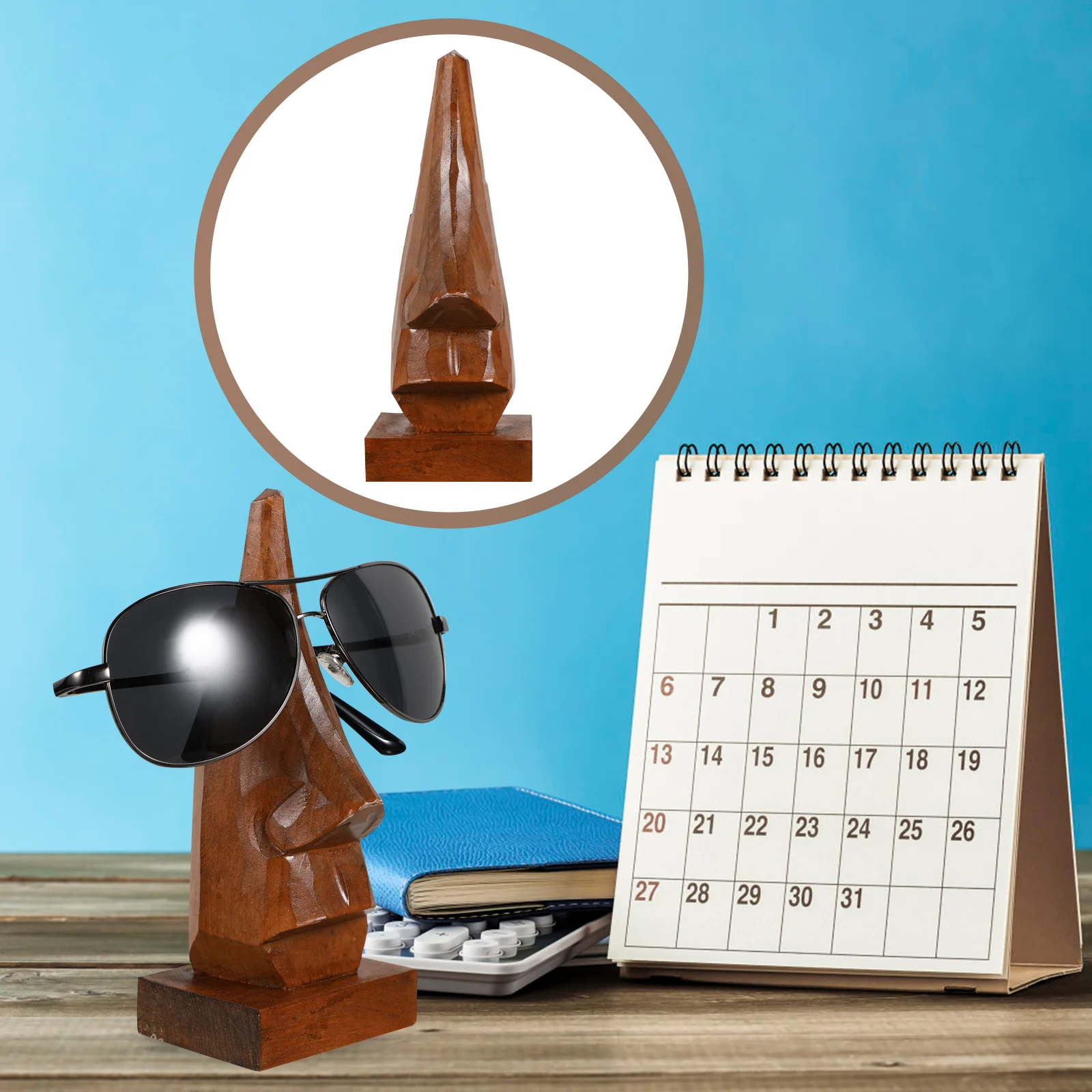 

Holder Spectacle Eyeglass Eyeglasses Tabletop Nose Support Eyewear Wood Glasses Shaped Frame Decorative Carvedstand Desk