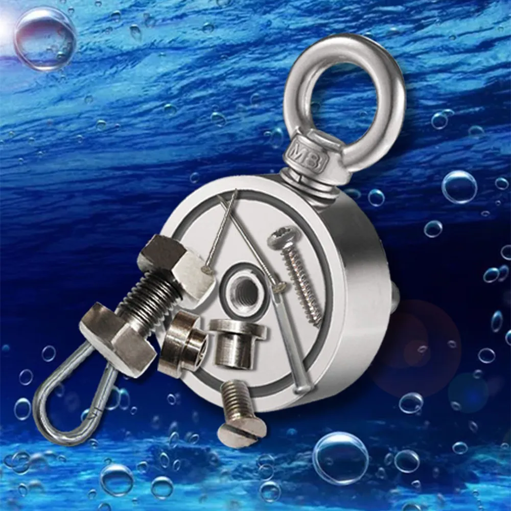 

Neodymium Magnet Double side Strong Salvage Fishing magnet 150KGx2 face search magnet holder magnetic stell cup holder
