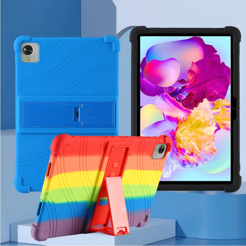 

4 Thicken Cornors Silicon Cover Case with Kickstand For Teclast P30HD P30 HD 2021 10.1" Tablet PC Shockproof Funda Kids Safety