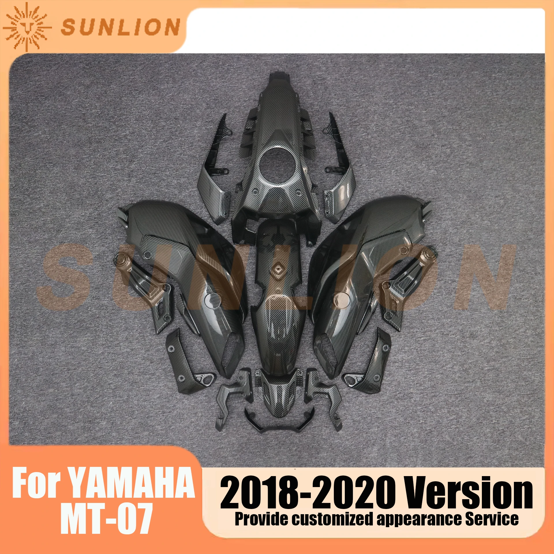 Для YAMAHA MT-07 MT07 2018 - 2020 из углеродного волокна окрашенный внешний вид Полный