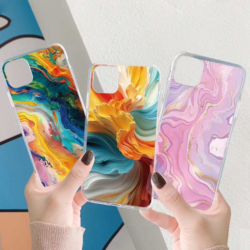 Элегантный пастельный мраморный чехол для телефона Samsung Galaxy A81 A73 A52 A52S A53 Note 10 Pro Lite