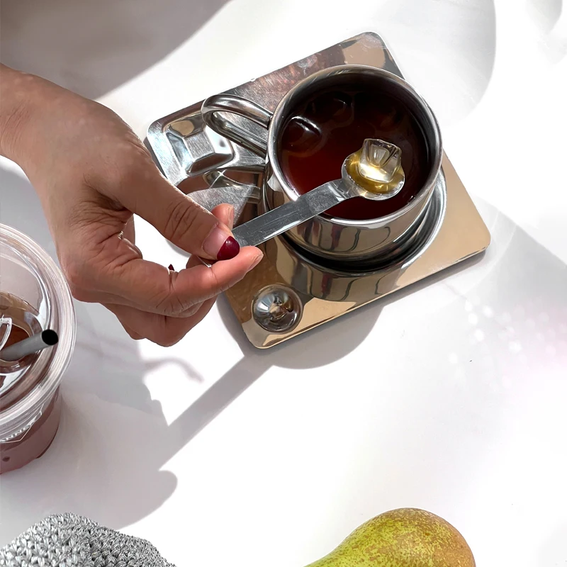 Кофейная чашка из нержавеющей стали с ручкой 175 мл