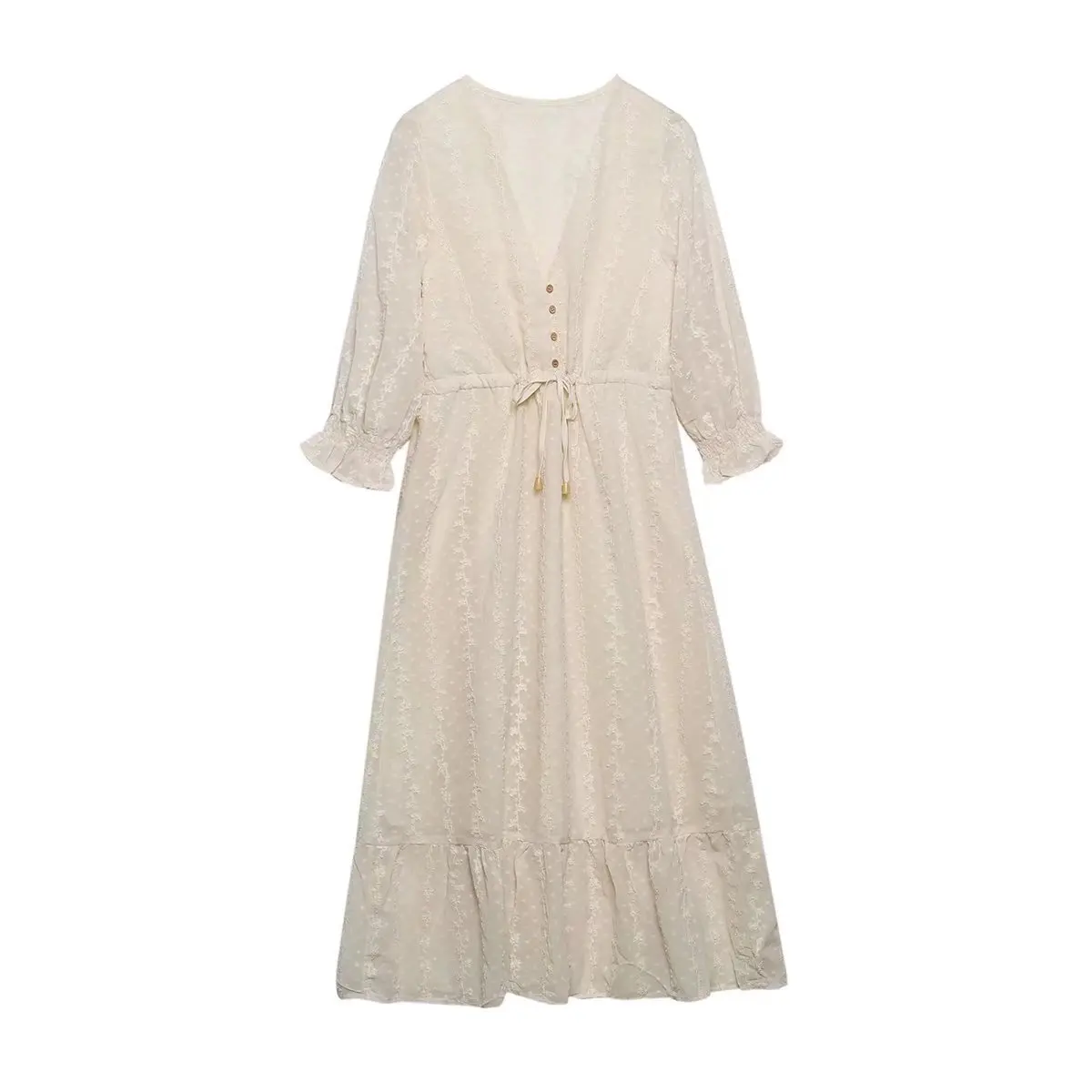 

SuperAen 2022 летние новые женские модные однотонные платья до середины икры с v-образным вырезом на шнуровке