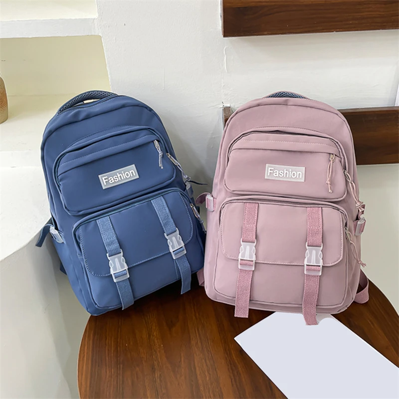 

2023 New Waterproof Canvas Women Backpack Korean Japanese Fashion Female Students Schoolbag Multilayer Simple Sense Travel bag