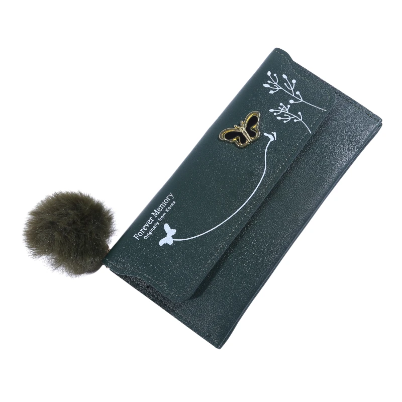 Модные женские длинные кошельки однотонная Высококачественная шерстяная