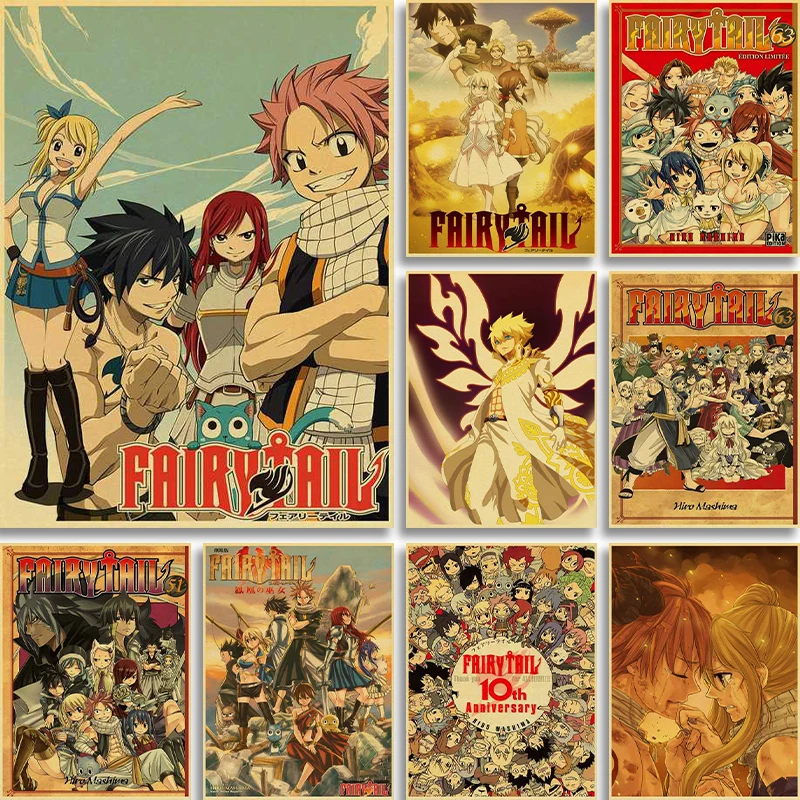 

Fairy Tail classic anime retro poster home decoration bar sticker wall sticker wall decoration