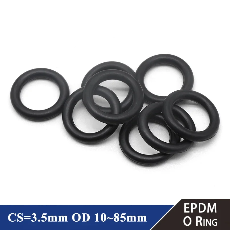 

10/50 шт. уплотнительные кольца из EPDM CS 3,5 мм, наружный диаметр 10 ~ 85 мм, устойчивость к кислотам и щелочам, водостойкое уплотнительное кольцо, устойчивое к трению, черное