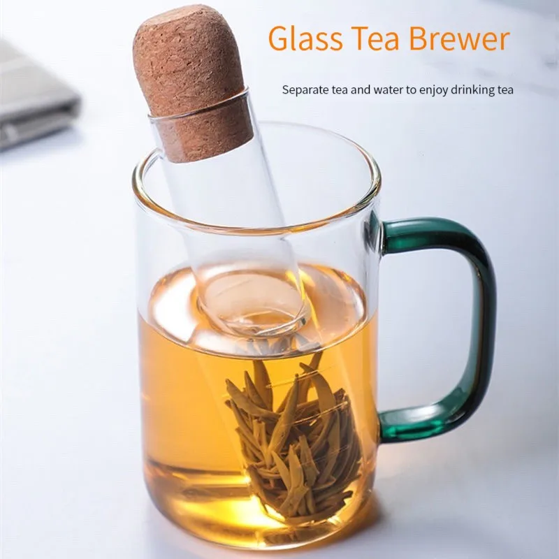 

Кухонная трубка для травяного чая, товары для дома, прозрачное ситечко для бара, стеклянный чайный набор для Пуэра, термостойкий фильтр, тестовый чай