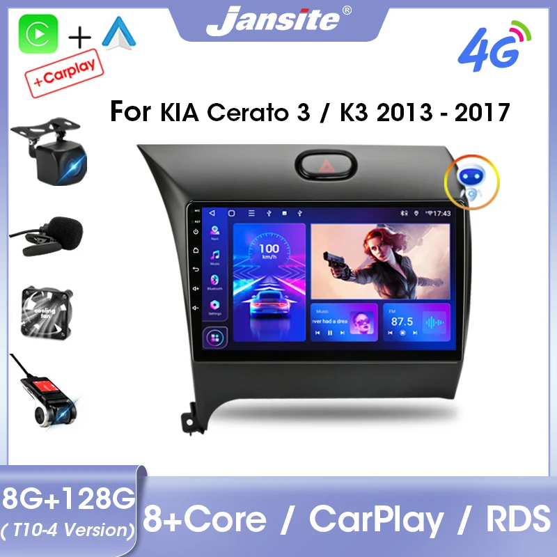 

Jansite Android 11.0 Car Radio For Kia K3 Cerato Forte 2013-2017 3 YD Tuner Multimidia Video Player GPS Head Unit 4G+WIFI RDS FM