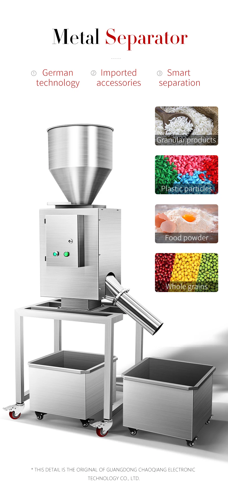 

Food metal separator plastic granules needle metal detector