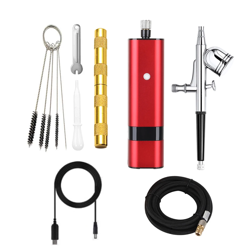 Professional Complete Airbrush Kit Pocket Compressor Sray Air Brush Makeup Scale Models Beauty Salon Food Coloring Cookies Tool