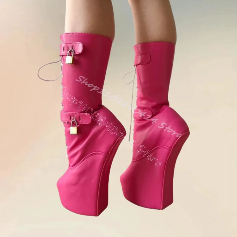 Женские Ботинки на каблуке с перекрестной шнуровкой и замком