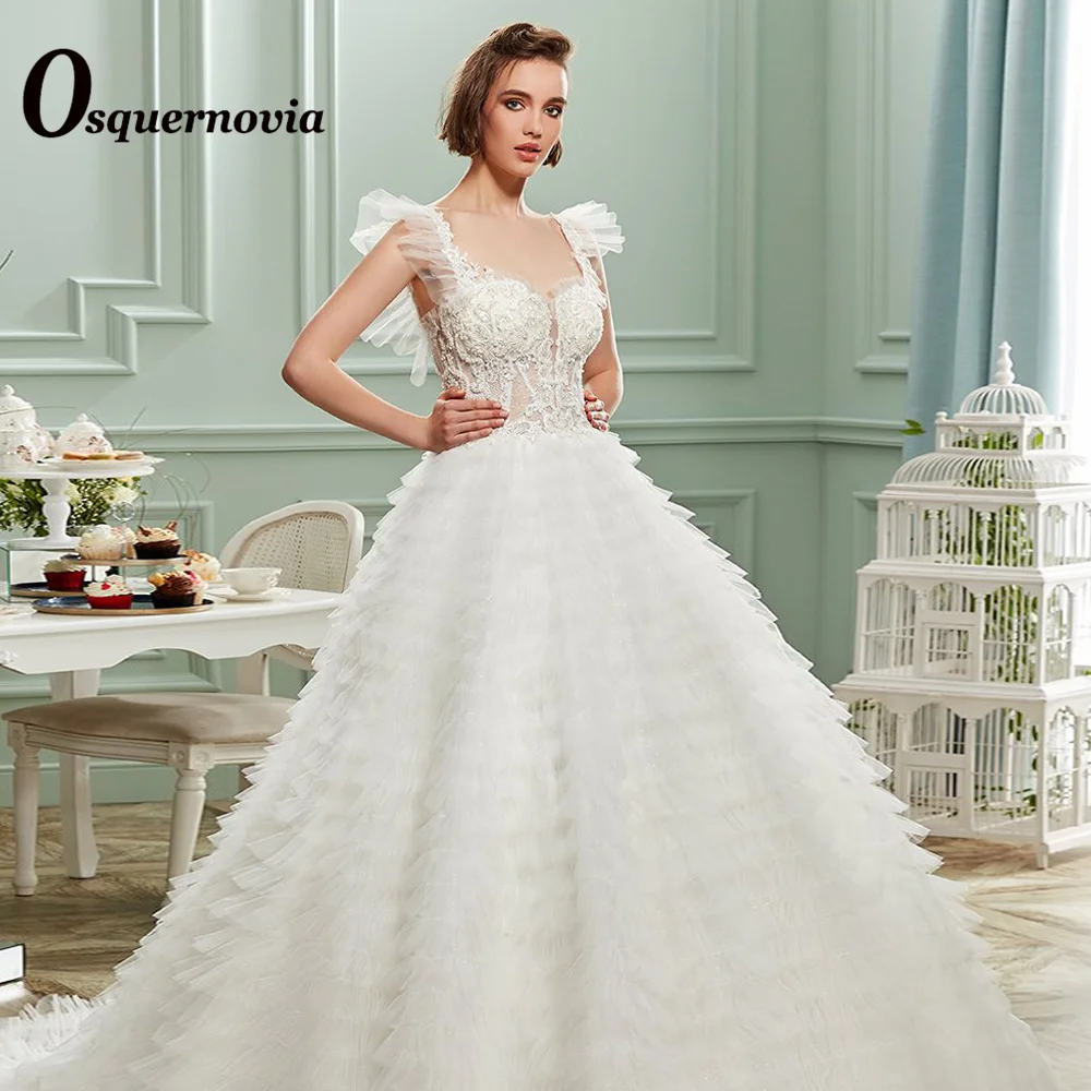 

Женское свадебное платье из фатина с V-образным вырезом и открытой спиной