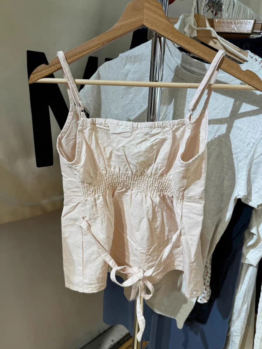 Майка женская с кружевной отделкой хлопковый топ на пуговицах v-образным вырезом