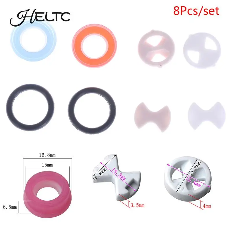 

Hot 8Pcs/set Ceramic Disc Silicon Washer Insert Turn Replacement 1/2" For Valve Tap